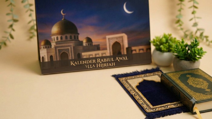 Ilustrasi kalender Rabiul Awal 1448 Hijriah.