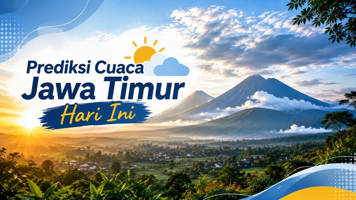 Ilustrasi prediksi cuaca Jawa Timur hari ini.