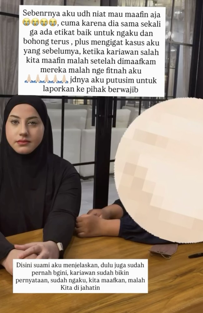 Awalnya Tasyi berniat untuk memaafkan tindakan pelaku. Namun, karyawan tersebut terus mengelak dan berbohong perihal tas miliknya yang dijual lewat online. Ia pun memutuskan untuk melaporkannya ke pihak berwajib setelah berkaca dari insiden difitnah karyawan lain perihal gaji. Foto: dok. Instagram @tasyiiathasyia