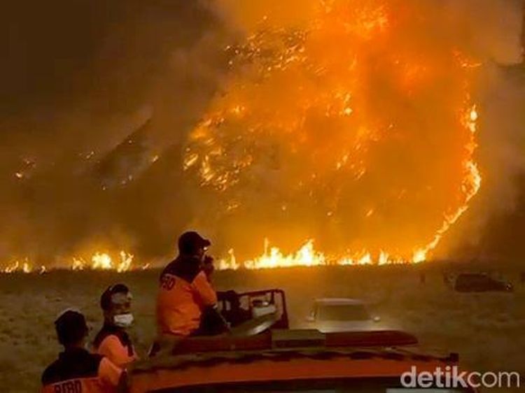 Potret Kebakaran Bromo Semakin Meluas