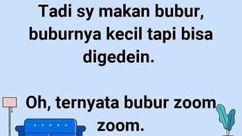 Bubur zoom-zoom. Teknologi zoom ternyata sudah merambah dunia perbuburan. Kecil tinggal digedein, beres! Foto: via X.com