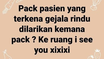 Ruang ICU. Kalau gejala rindu makin parah, sepertinya memang harus segera dibawa ke ruang I see you. Obatnya ketemu kamu.Foto: via X.com