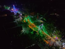 Jelang HUT ke-81 RI, Jalan Desa Kandang Pemalang Dipenuhi Lampu Hias