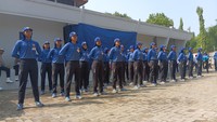 Capaskibraka tingkat pusat menjalani latihan gabungan bersama Pasukan Pengamanan Presiden (Paspampres), satuan musik, dan peserta upacara. Foto: Trisna Wulandari/detikEdu