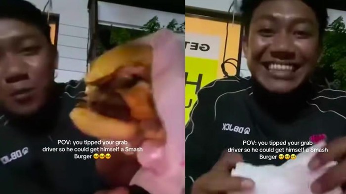 Terharu! Ojol di Bali Dapat Tip buat Beli Smash Burger Favorit