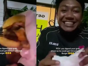 Terharu! Ojol di Bali Dapat Tip buat Beli Smash Burger Favorit