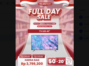 Diskon Jumbo LED TV 43 Inch di Transmart Full Day Sale