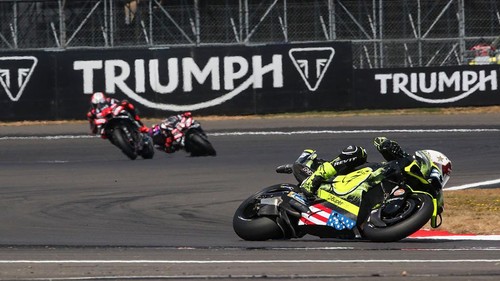 NORTHAMPTON, ENGLAND - AUGUST 09: Raul Fernandez of Spain riding the Trackhouse MotoGP Aprilia (25) on track during the MotoGP race at Silverstone Circuit on August 09, 2026 in Northampton, England. (Photo by Gold & Goose Photography/Getty Images)