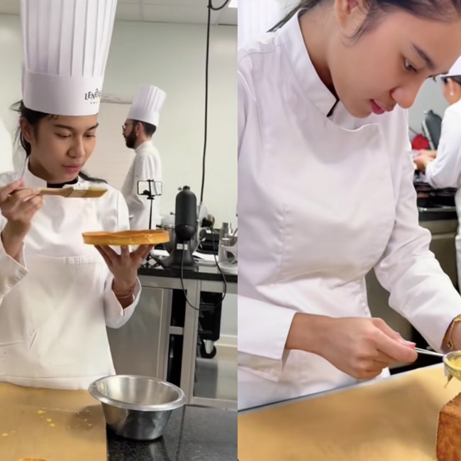 Seru! Azizah Salsha Ikut Kelas Baking di Sekolah Kuliner Legendaris Prancis