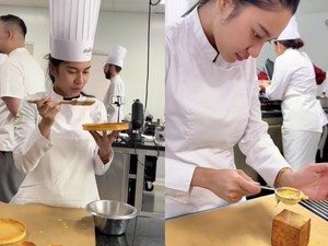 Seru! Azizah Salsha Ikut Kelas Baking di Sekolah Kuliner Legendaris Prancis