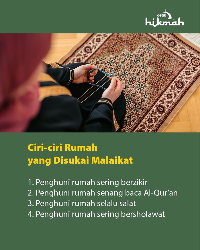Infografis ciri-ciri rumah yang dijauhi malaikat.
