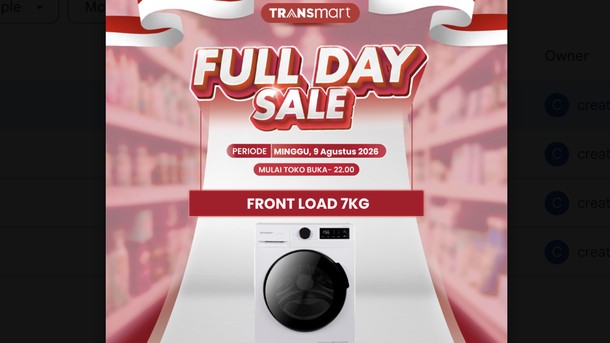 Mesin Cuci Banting Harga di Transmart Full Day Sale