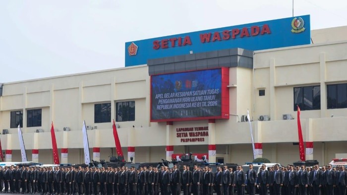 Apel pasukan Paspampres untuk pengamanan VVIP di HUT ke-81 RI, Senin (10/8/2026).