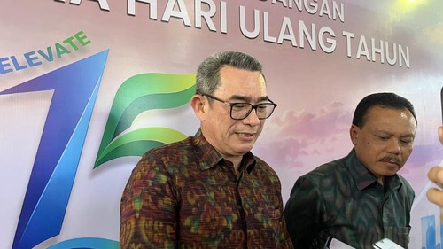 Direktur Utama PT Jamkrida Bali Mandara Anak Agung Ngurah Adhi Ardhana di Art Center, Denpasar, Senin (10/8/2026). Dok. Rizki Setyo