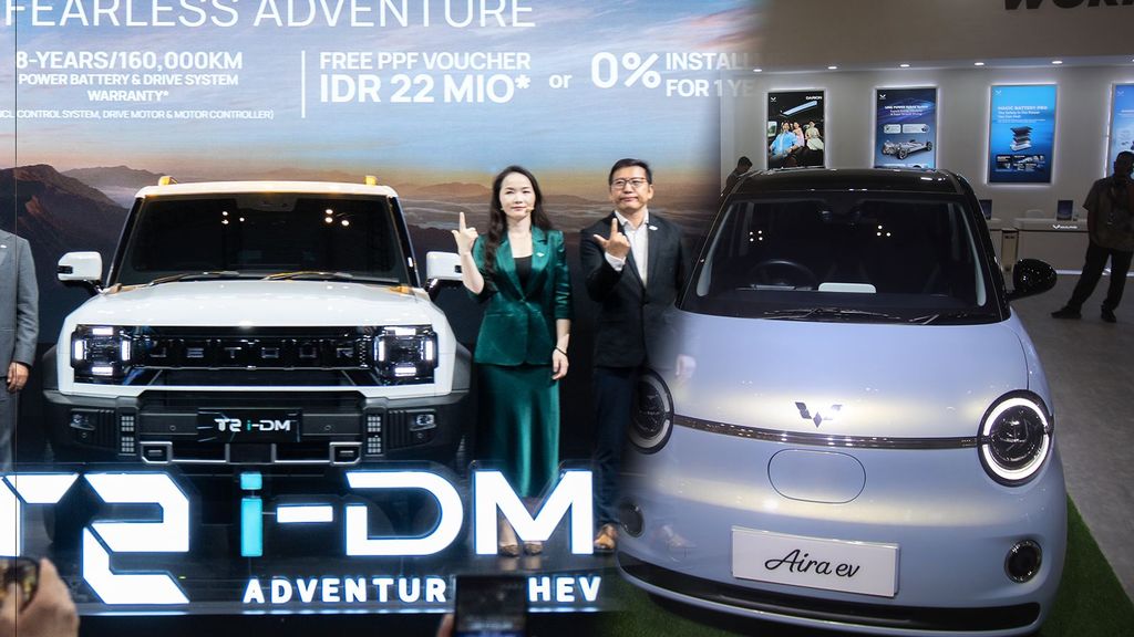 Foto kolase Jetour T2 i-DM dan Wuling Aira EV. (CNBC Indonesia) Foto kolase Jetour T2 i-DM dan Wuling Aira EV. (CNBC Indonesia)