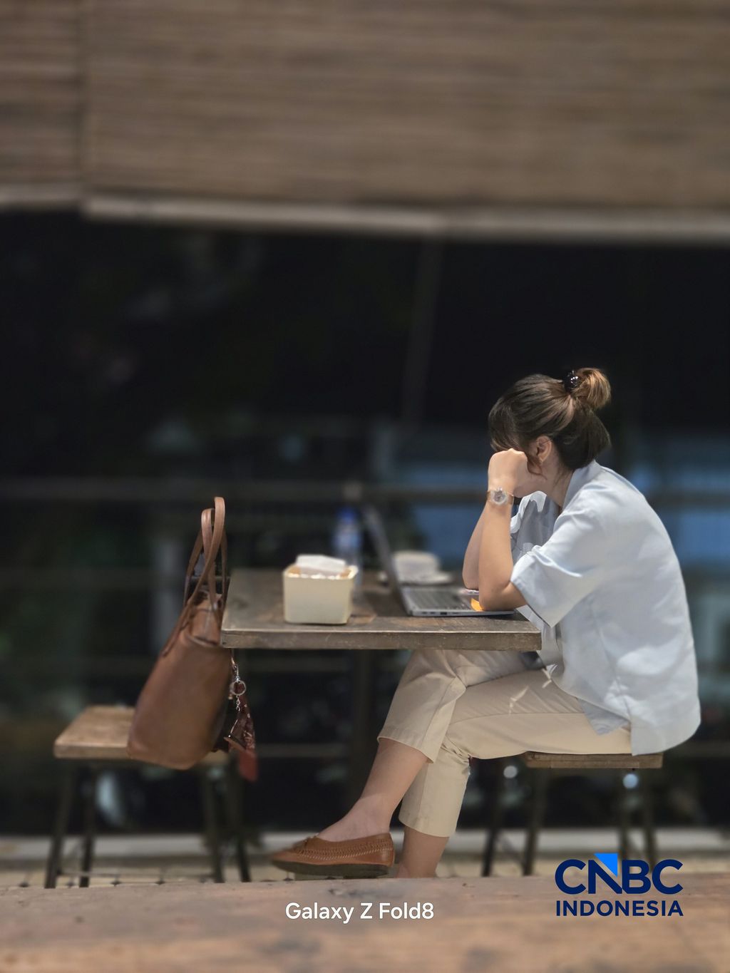 Hasil foto dari Samsung Galaxy Z Fold8. (CNBC Indonesia/Kartini Bohang)