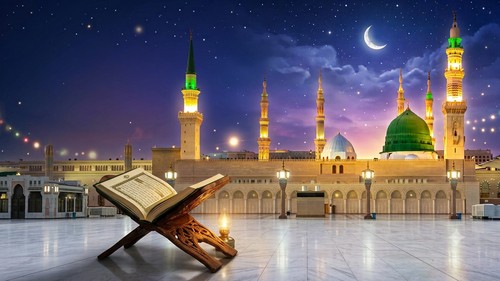 Ilustrasi ayat Al-Quran tentang Maulid Nabi.