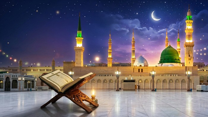 Ilustrasi ayat Al-Quran tentang Maulid Nabi.