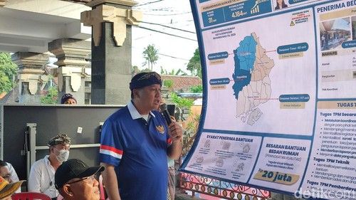 Menteri Perumahan dan Kawasan Pemukiman, Maruarar Sirait, saat meninjau program bedah rumah di Kelurahan Tonja, Denpasar, Bali, Senin (10/8/2026). (Foto: Ahmad Firizqi Irwan/detikBali)