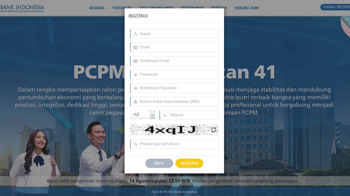 Pendaftaran rekrutmen PCPM BI Angkatan 41 2026.