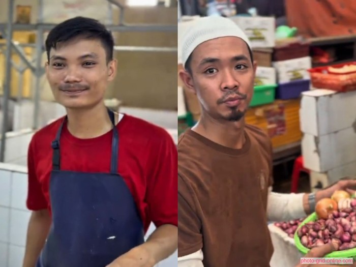 Sosok penjual ayam hingga bawang di pasar yang viral