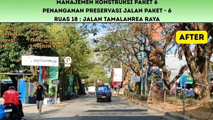 Perbaikan Jalan Tamalanrea Raya Makassar lewat program MYP.
