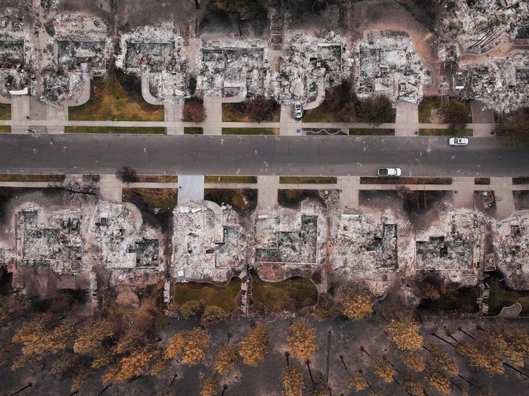 Potret Permukiman Spokane yang Hangus Dilalap Api