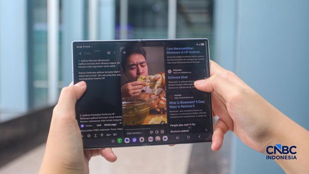 Samsung Galaxy Z Fold8. (CNBC Indonesia/Faisal Rahman)