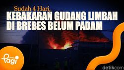Video: Sudah 4 Hari, Kebakaran Gudang Limbah di Brebes Belum Padam