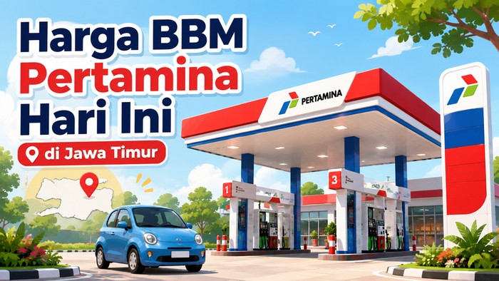 Ilustrasi harga BBM Pertamina hari ini di Jawa Timur.