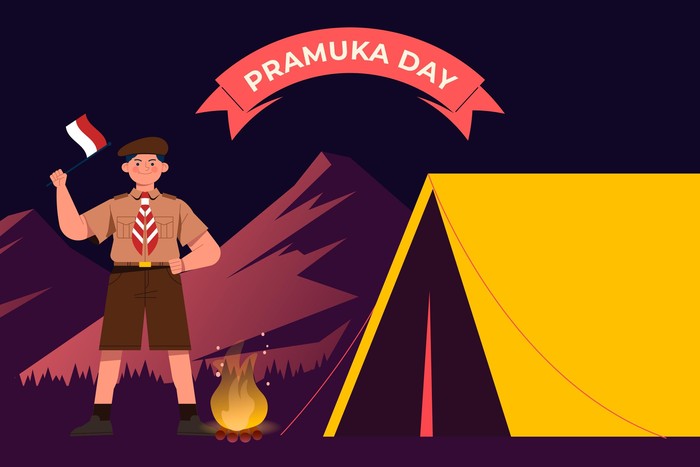 Ilustrasi Hari Pramuka ke-65 Tahun 2026