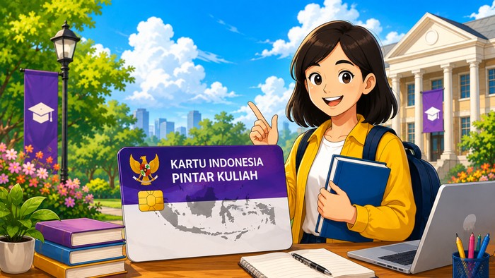 Ilustrasi Kartu Indonesia Pintar Kuliah.