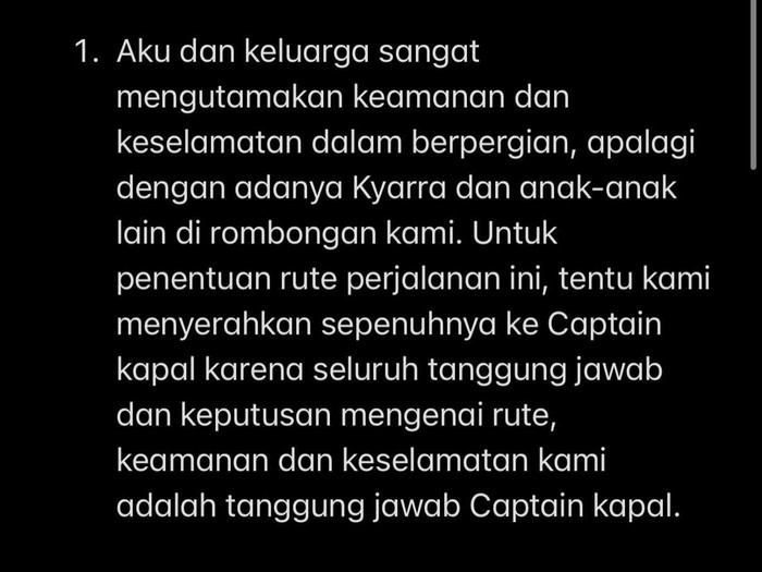 jessica mila klarifikasi soal pelayaran ke Pulau Padar