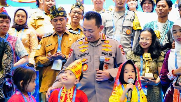 Kapolri Jenderal Listyo Sigit Prabowo dalam acara malam puncak penganugerahan Apresiasi Kreasi Polri untuk Masyarakat. Agenda digelar di The Tribrata, Jakarta Selatan, Selasa (11/8/2026) malam. (dok. ist)