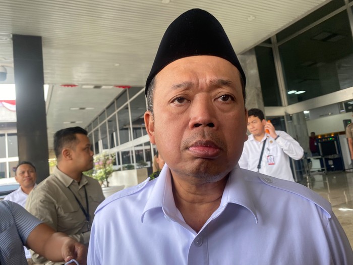 Menteri ATR/ BPN Nusron Wahid di DPR (Dwi Rahmawati/detik)