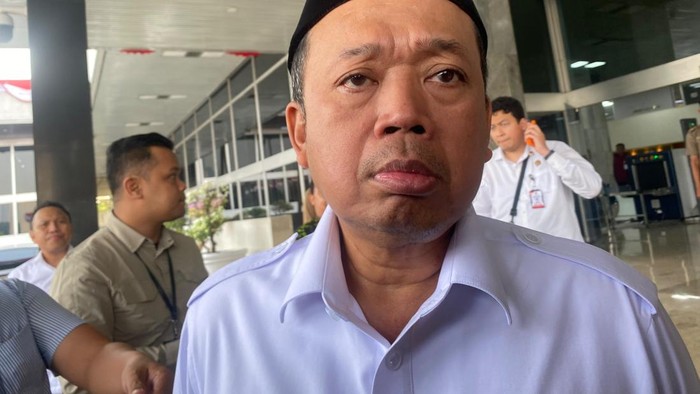 Menteri ATR/ BPN Nusron Wahid di DPR (Dwi Rahmawati/detik)