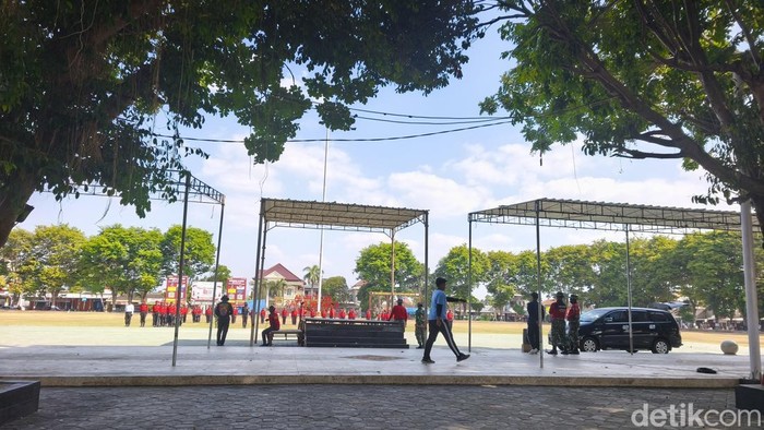 Suasana Alun-alun Setya Negara Kabupaten Sukoharjo, Selasa (11/8/2026).