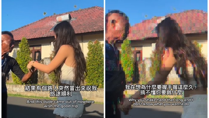 Wayan Sedana alias Nane saat melecehkan WN China di Lovina, Buleleng. (Tangkapan layar Instagram @aurosa_a)