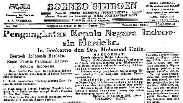 Berita Proklamasi Kemerdekaan Indonesia yang dibawa oleh AA Hamidhan. Berita Proklamasi Kemerdekaan Indonesia yang dibawa oleh AA Hamidhan.