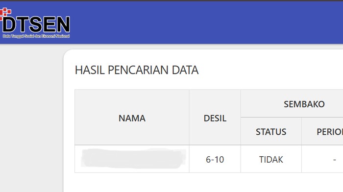 Cek desil Kemensos