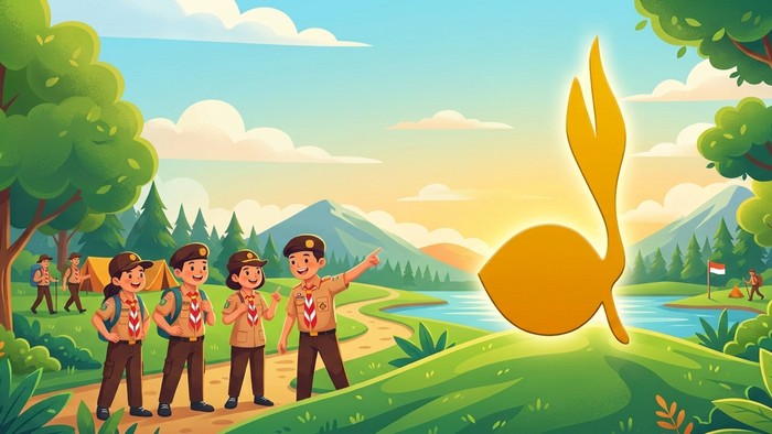 Ilustrasi lambang Pramuka.