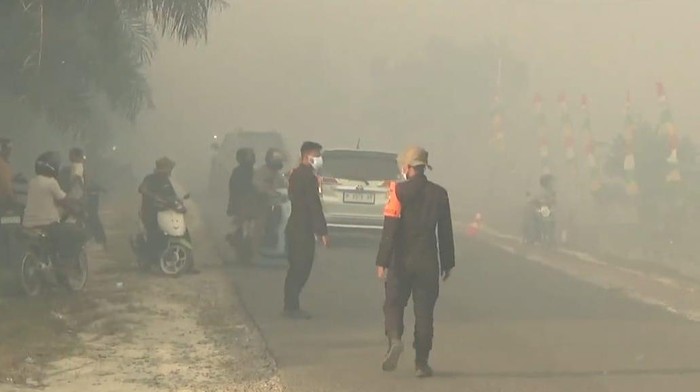 Kabut asap menyelimuti Kotawaringin Barat. (Dok BPBD Kobar)