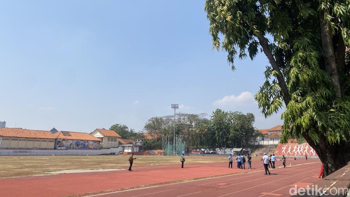 Suasana Gedung Olahraga (GOR), Tri Lomba Juang, Kecamatan Semarang Selatan, yang masih dalam perbaikan, Rabu (12/8/2026).