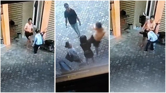 Tangkap layar video saat oknum pengacara menganiaya wanita di Lampung