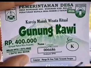 Viral Foto Karcis Gunung Kawi Rp 400 Ribu, Camat Pastikan Hoax