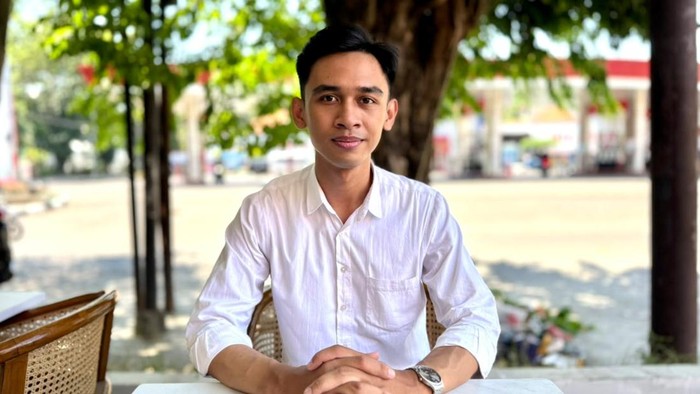 Eks Raka Jatim Tio Ferdian Rahmana saat menyampaikan klarifikasi