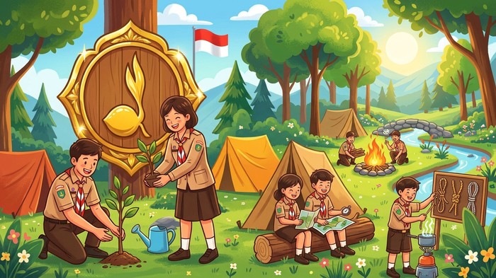 Ilustrasi anggota Pramuka.