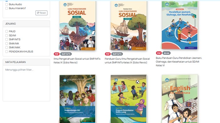 Ilustrasi buku pelajaran di sekolah Indonesia.