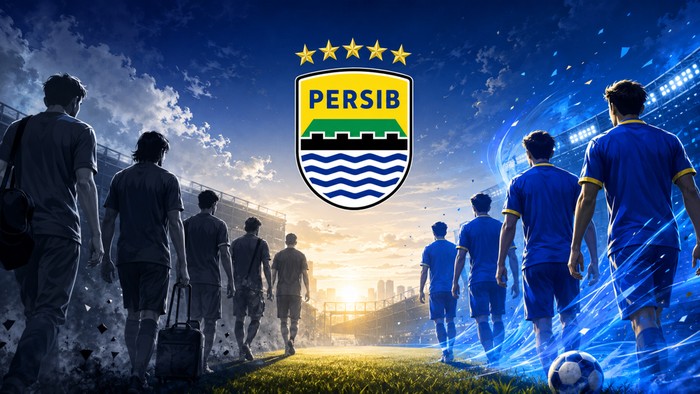 Ilustrasi daftar peman keluar dan masuk Persib Bandung.
