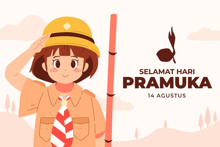 Ilustrasi Ucapan Selamat Hari Pramuka 2026